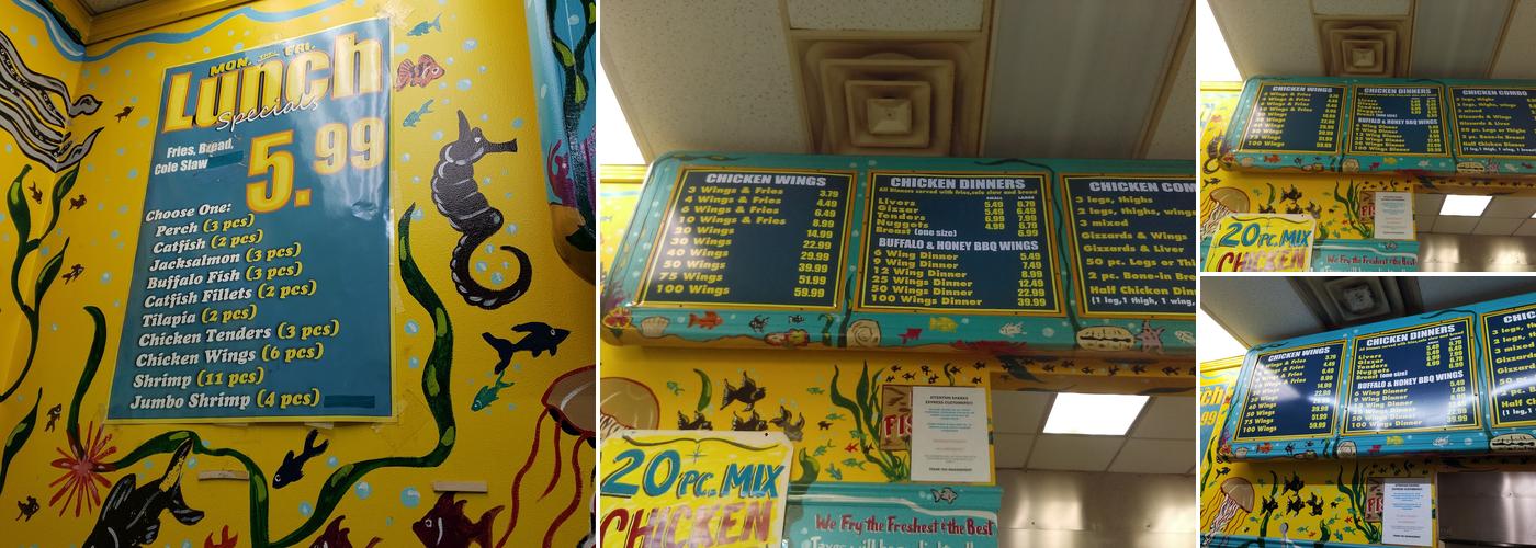 Sharks Fish & Chicken Express Menu