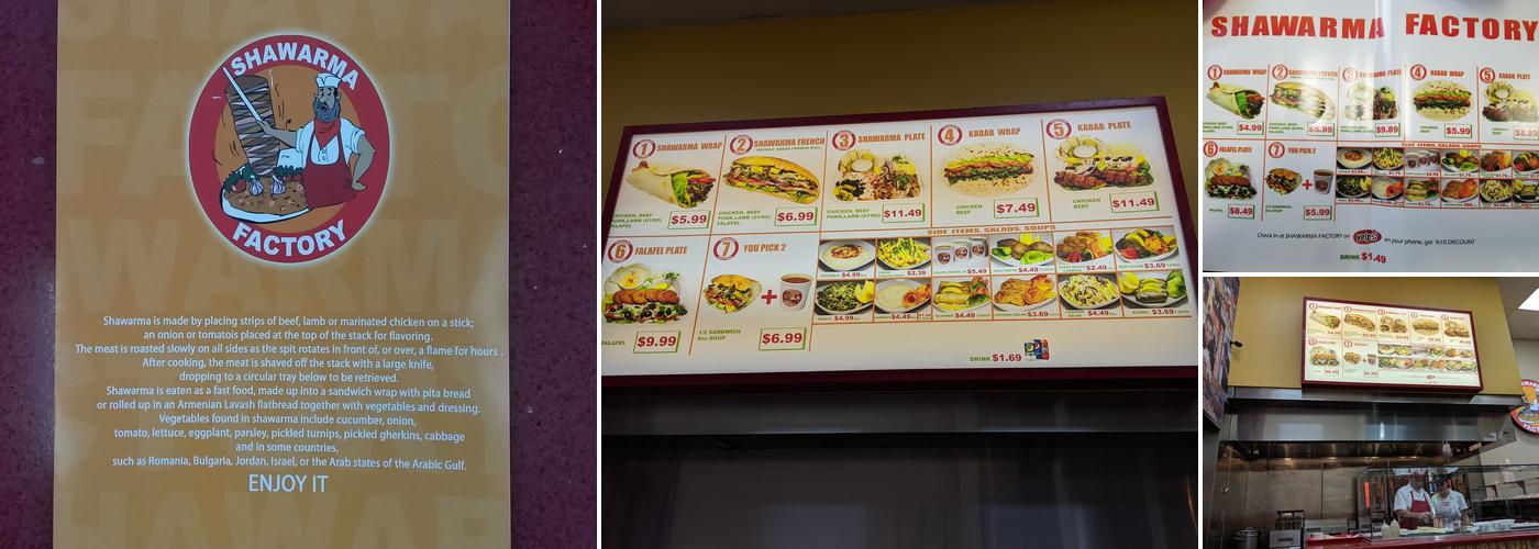 Shawarma Factory Menu