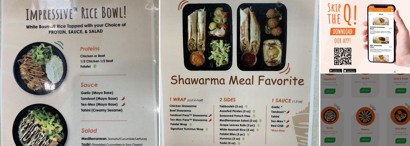Shawarma Press - Irving Menu