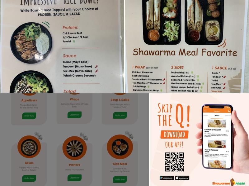 Shawarma Press - Irving Menu