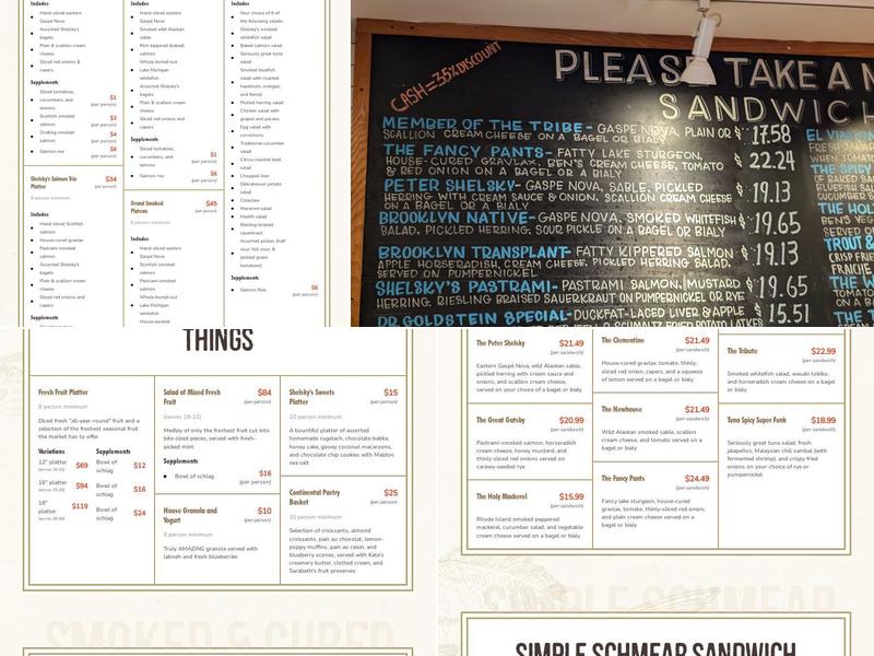 Shelsky's Of Brooklyn Appetizing and Delicatessen Menu