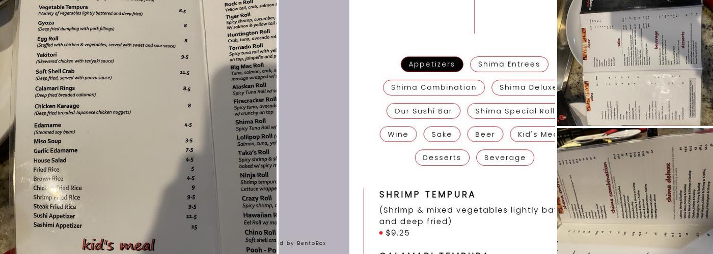 Shima Menu