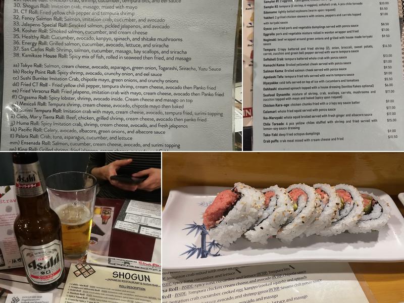 Shogun Japanese Restaurant Menu