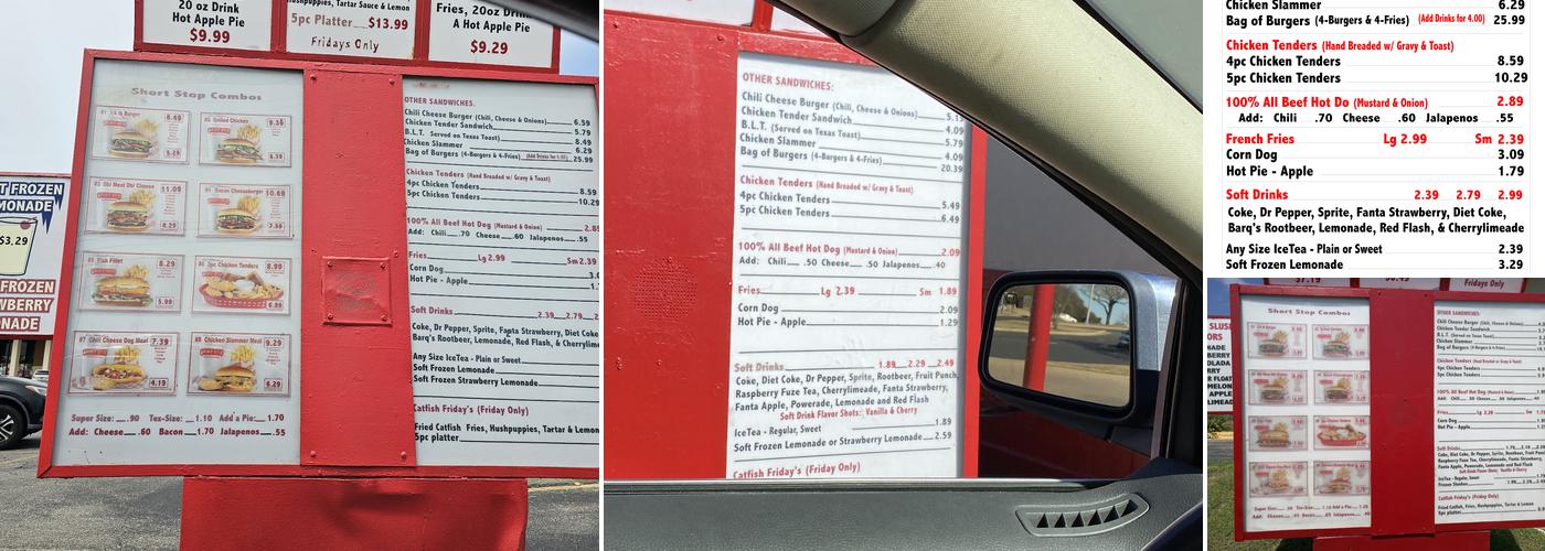 Short Stop Menu