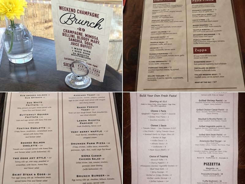 Siena Cafe • Italian • Bar • Restaurant Menu