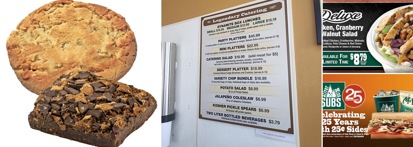 Silver Mine Subs Menu