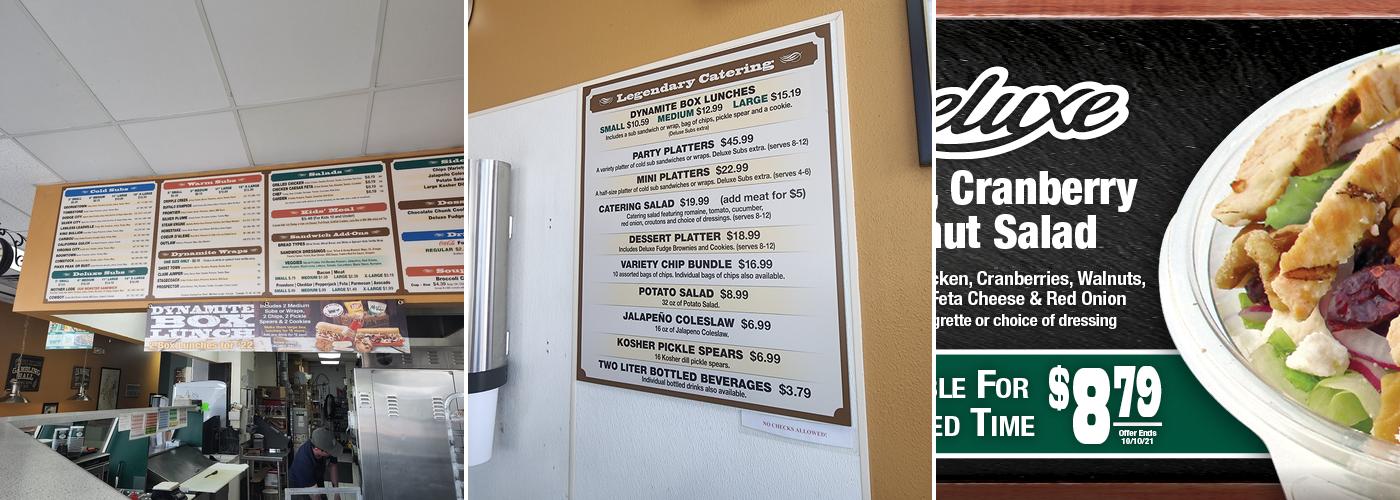 Silver Mine Subs Menu