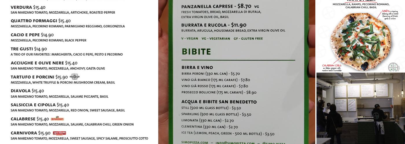 SIMÒ PIZZA - MEATPACKING Menu