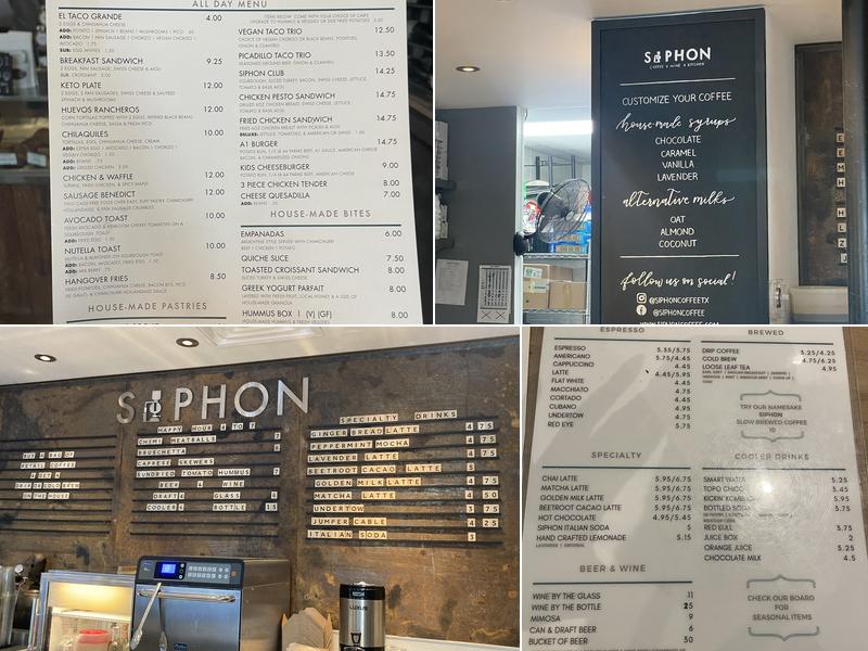 Siphon Coffee Menu