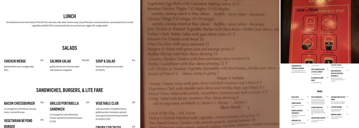 Sir Edmond Halley's Menu