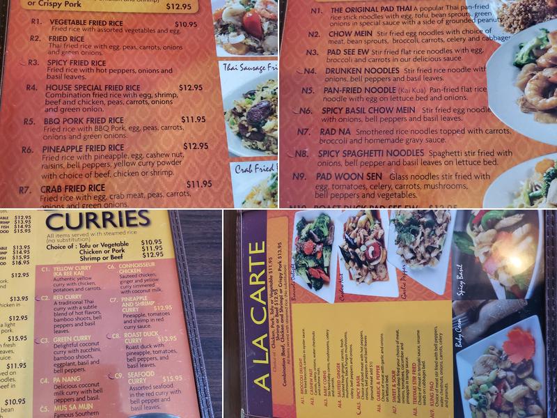 Sizzling Thai Kitchen Menu