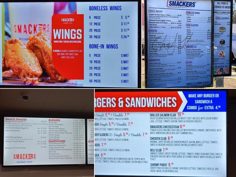 SMACKERS Menu