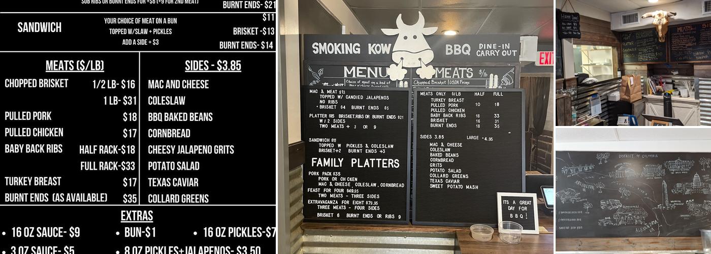 Smoking Kow BBQ Menu