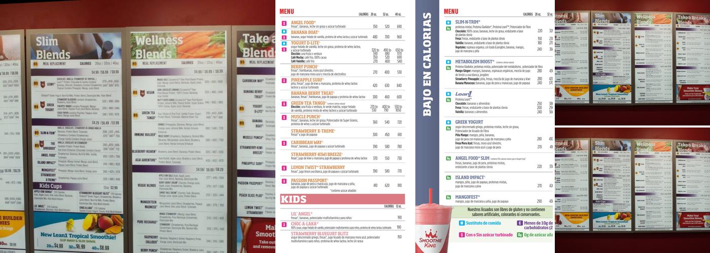 Smoothie King Menu