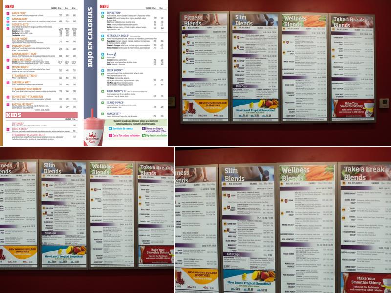 Smoothie King Menu
