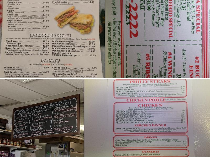 Sofia's Pizza Menu