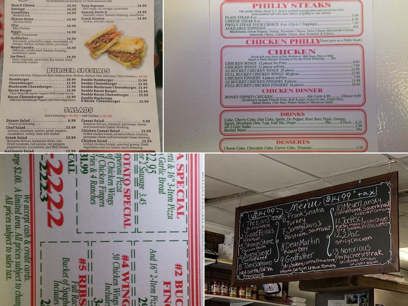 Sofia's Pizza Menu