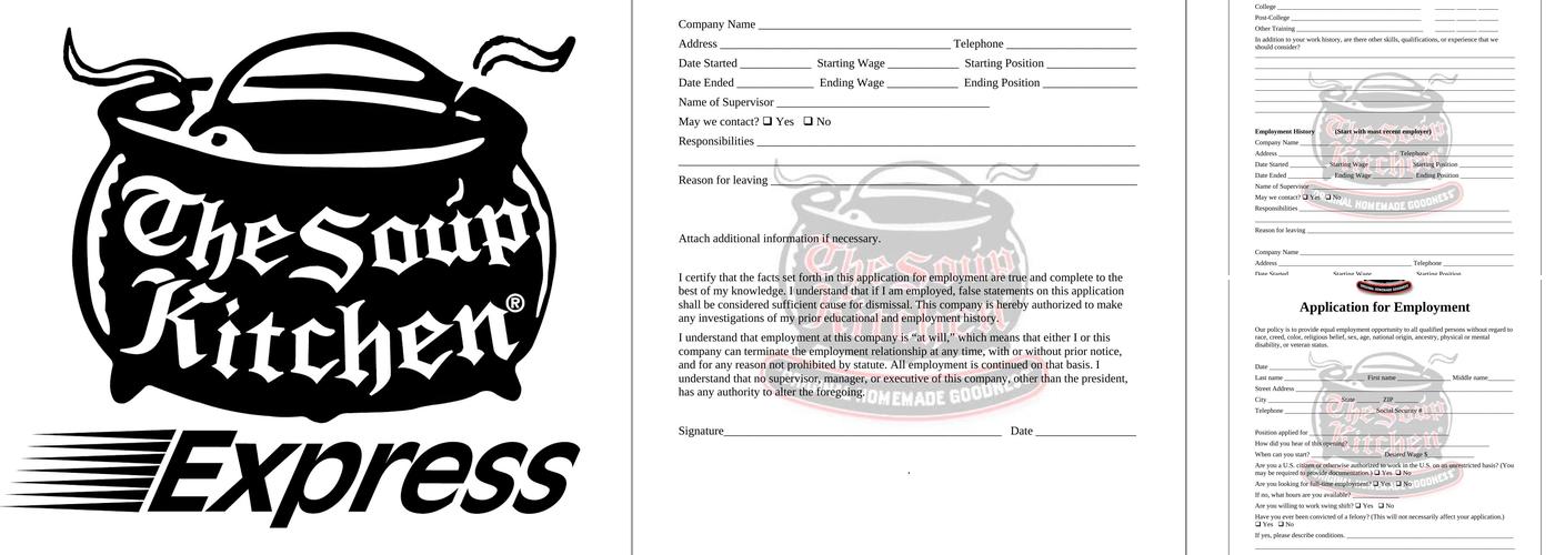 The Soup Kitchen Express Menu