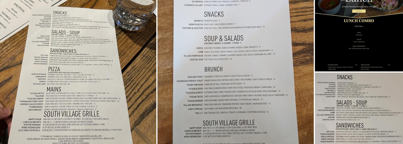 South Village Grille Menu