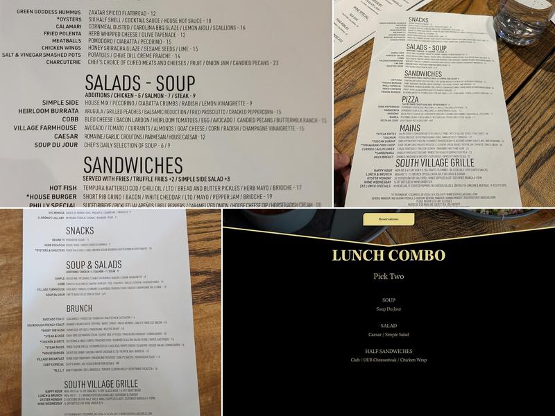 South Village Grille Menu