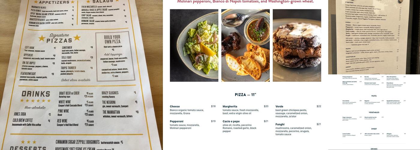 CORA PIZZA & PLATES Menu