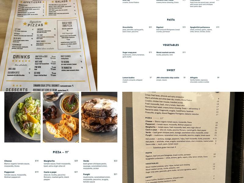 CORA PIZZA & PLATES Menu