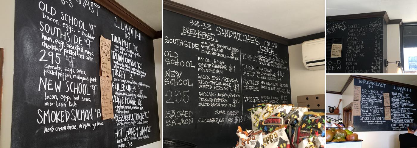 Southside Coffee Menu