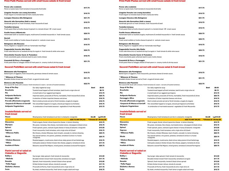 Soya e Pomodoro Menu