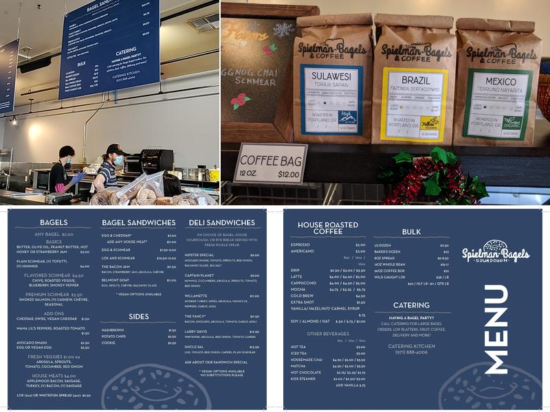 Spielman Bagels and Coffee Roasters Menu