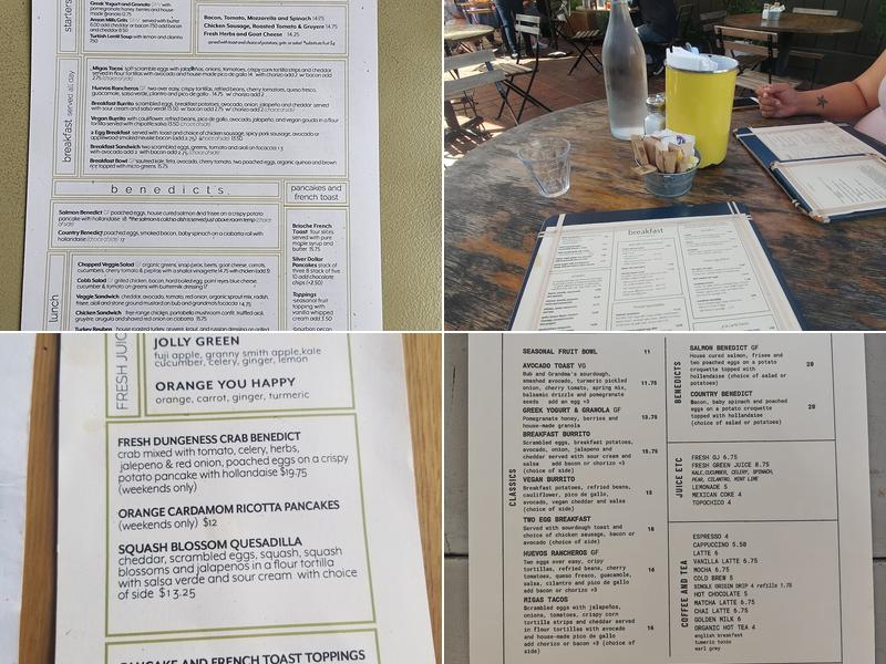 Square One Dining Menu