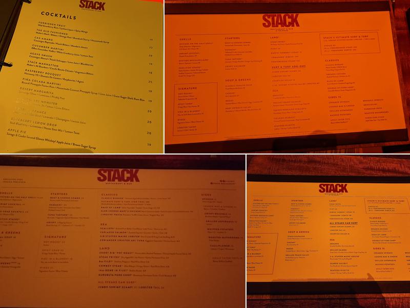 Stack Restaurant & Bar Menu