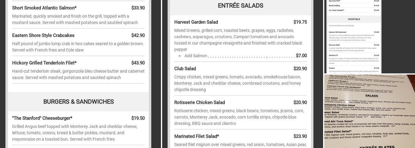 Stanford Kitchen Menu