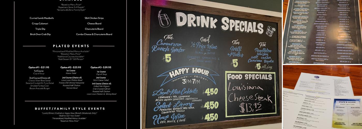 State & Allen Menu