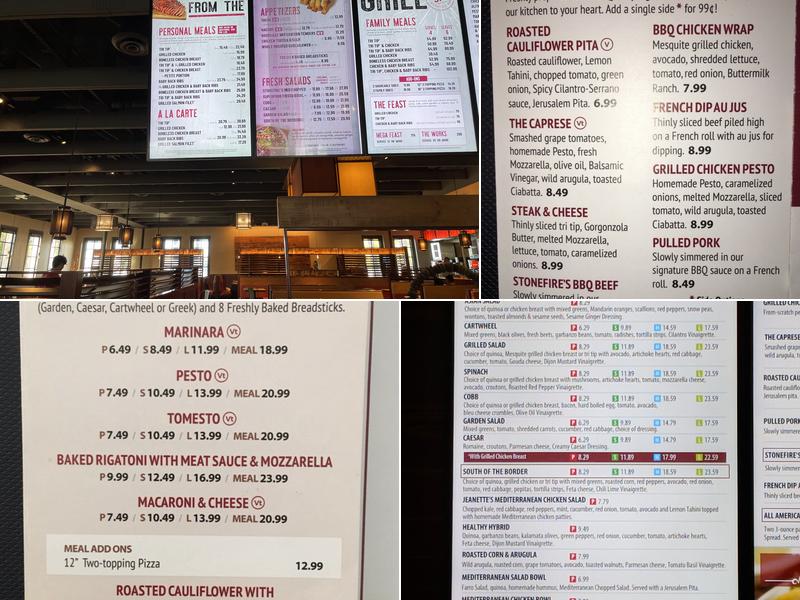 Stonefire Grill Menu