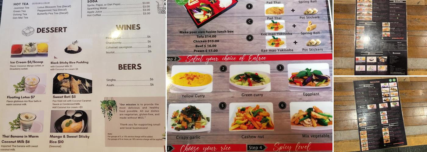 Sukhothai Restaurant Menu