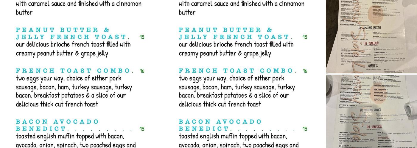 Sunny Side Up Breakfast & Lunch Menu