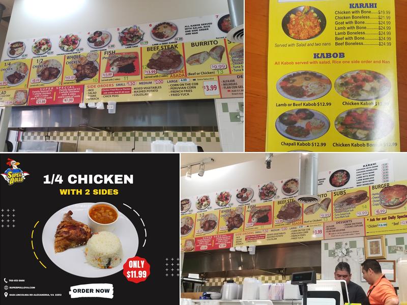 Super Pollo Charcoal Broiled Menu