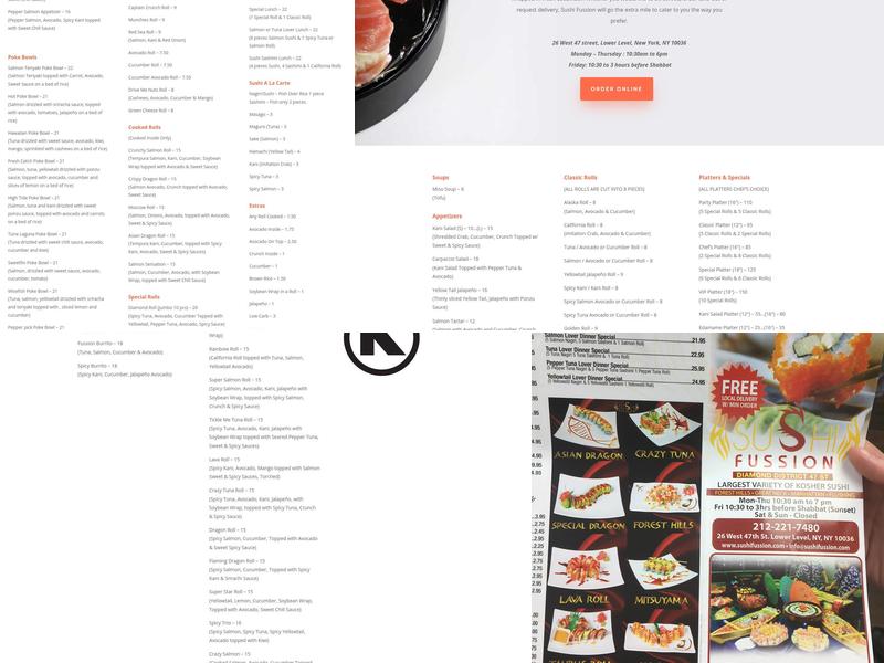 Sushi Fussion Menu