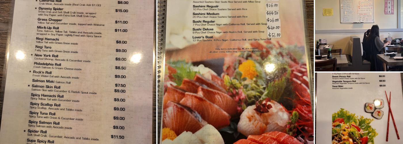 Amami Shima Sushi Menu
