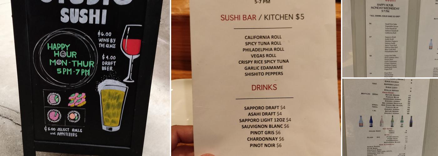 Studio Sushi Menu