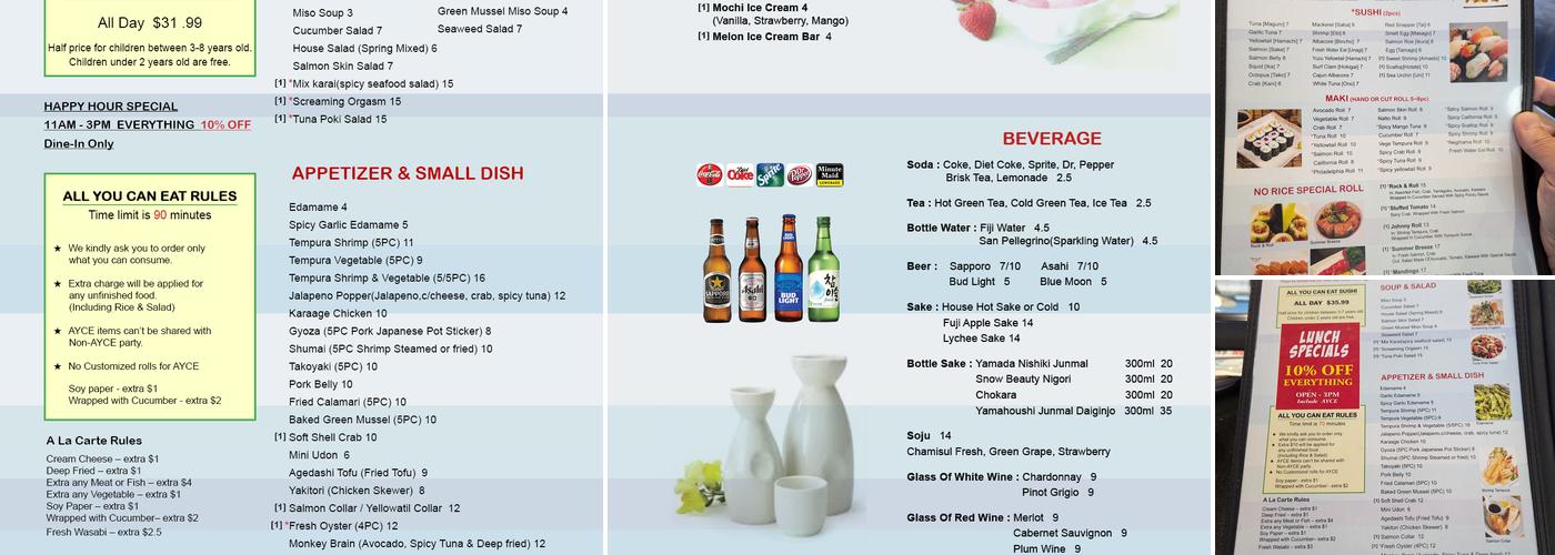 Sushi Mon Menu