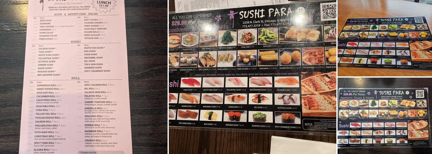 Sushi Para II Menu