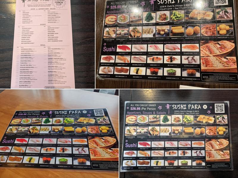 Sushi Para II Menu
