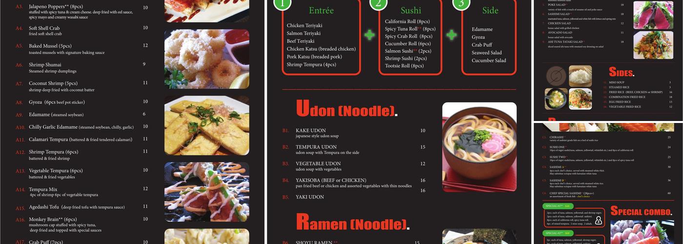 Sushi Style Menu