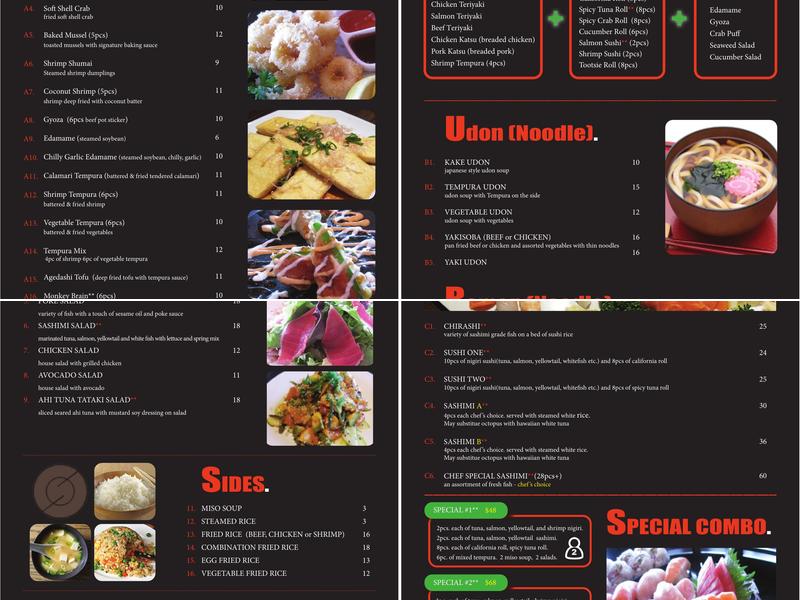 Sushi Style Menu