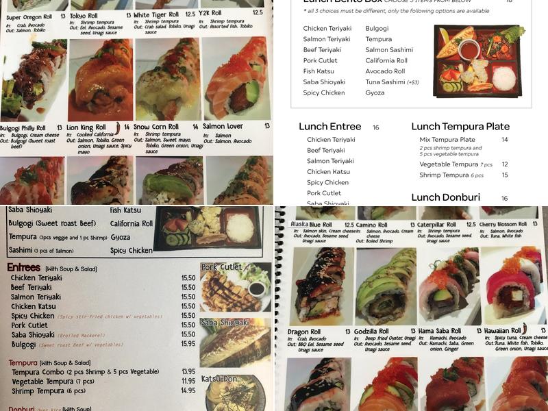 Sushi Tomo Menu