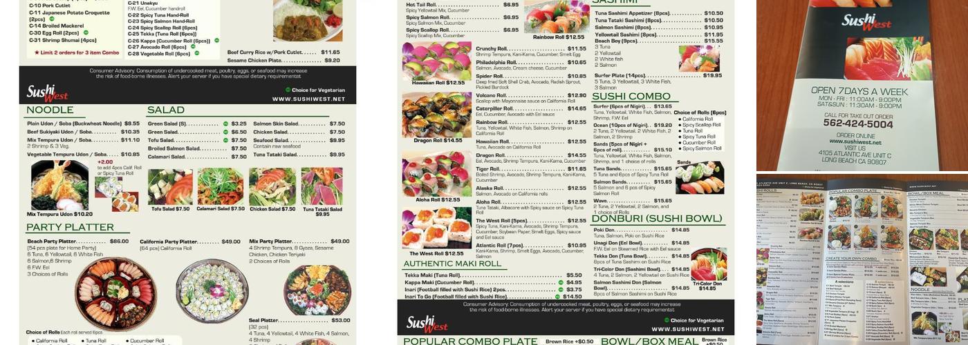 Sushi West Menu