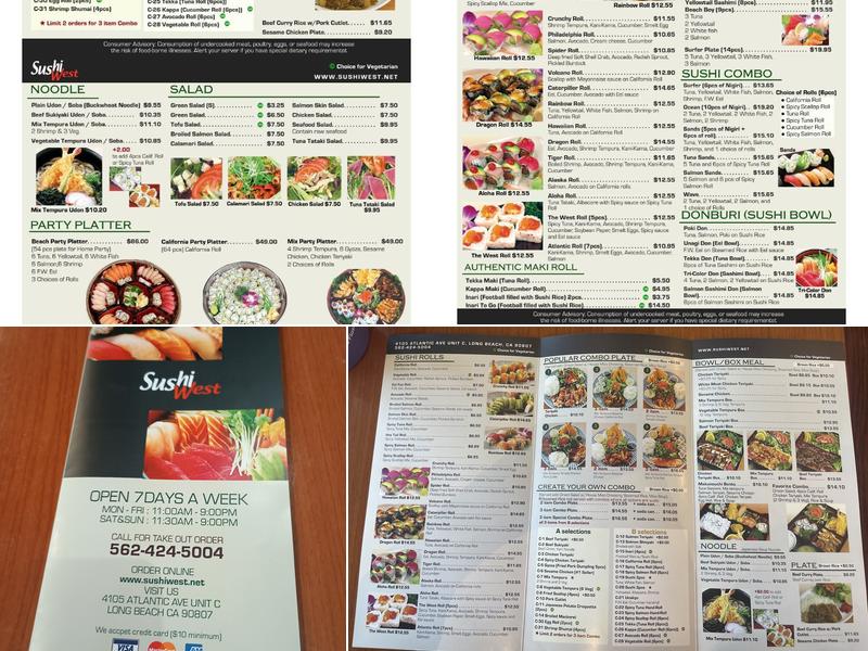Sushi West Menu