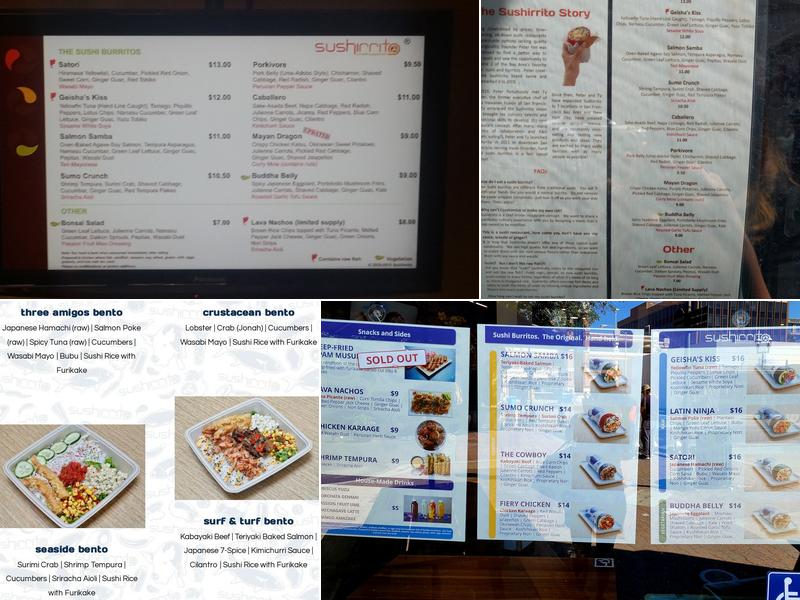 Sushirrito Menu