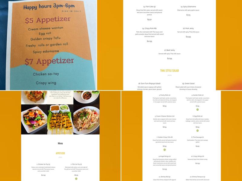 Swanya Thai Cuisine Menu